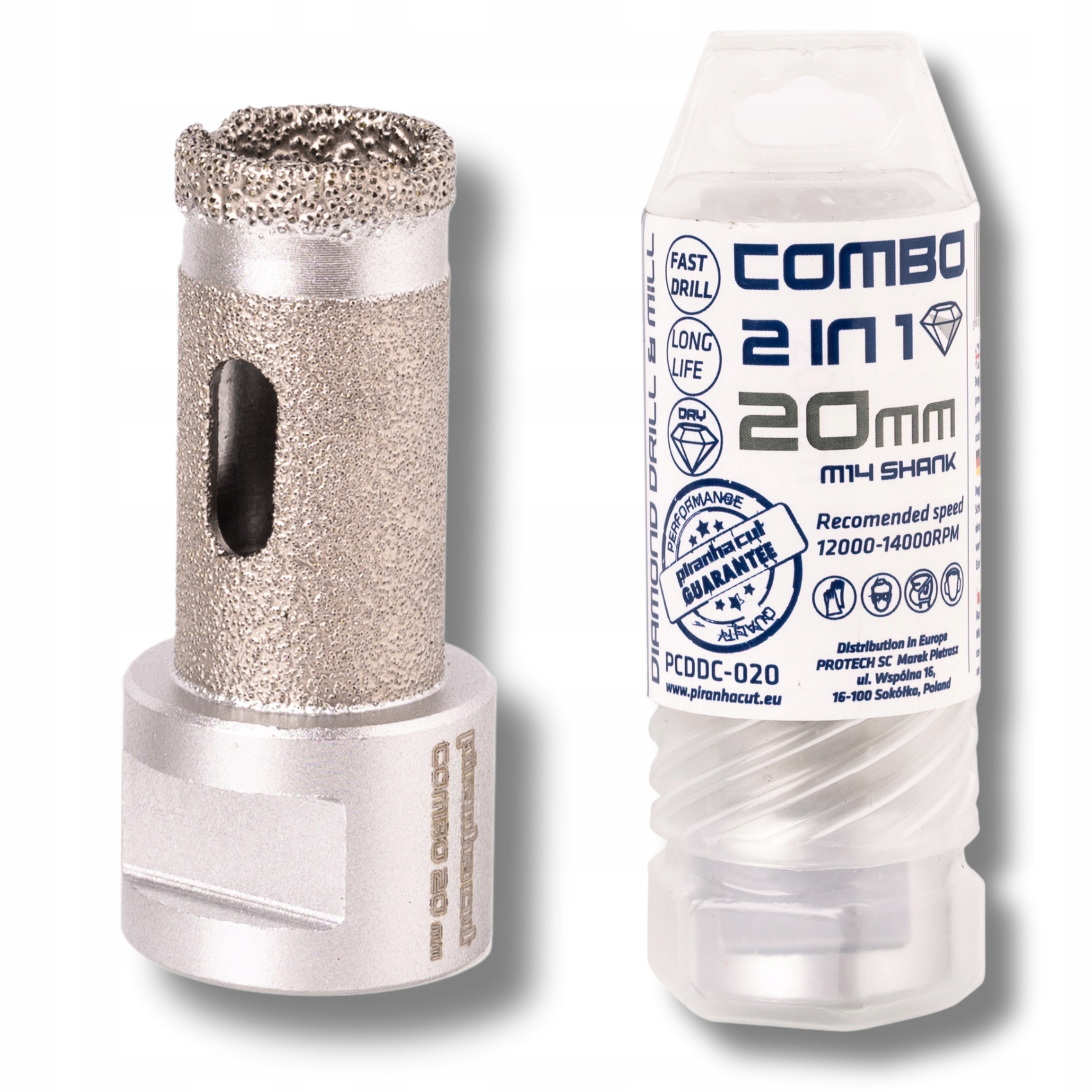 Korunkový Vrták pro Slinuté Dlažby 20 mm, vrtání, frézování