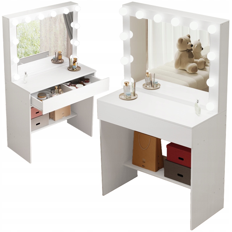 Kozmetická Toaletka Na Make-up S Led Zrkadlom Moderná Loft Glamour