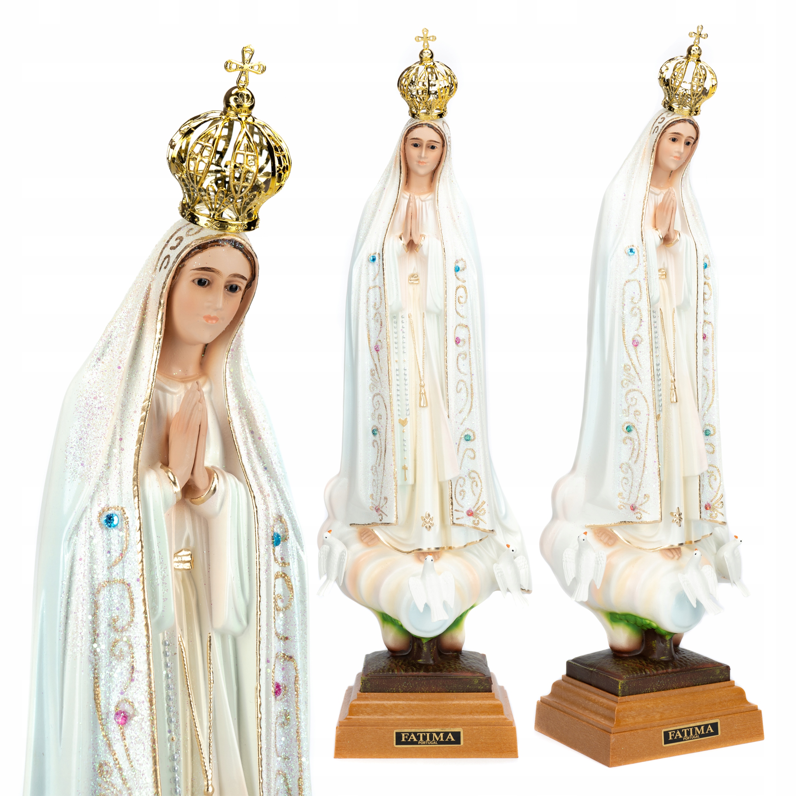 FATIMA FIGURKA MATKI BOŻEJ FATIMSKIEJ MADONNA 34 CM