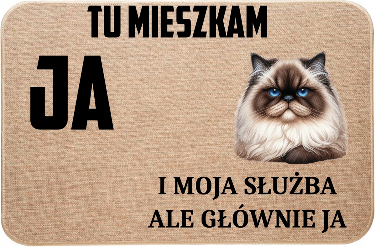 Lněná Rohožka S Kočkou, Tady Bydlím Já A Moje Služba, Ale Hlavně Já 1