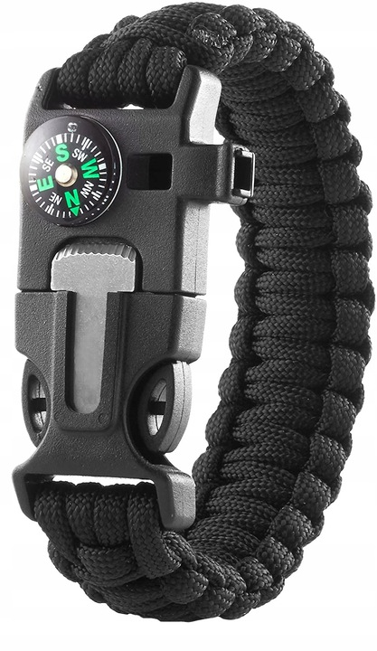 

Paracord Bransoletka Survival 5w1 Krzesiwo Kompas