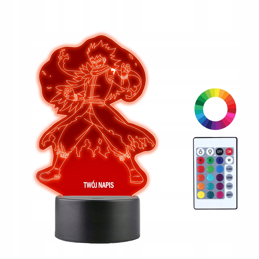 

Lampka Nocna 3D Led Gajeel Redfox Fairy Tail