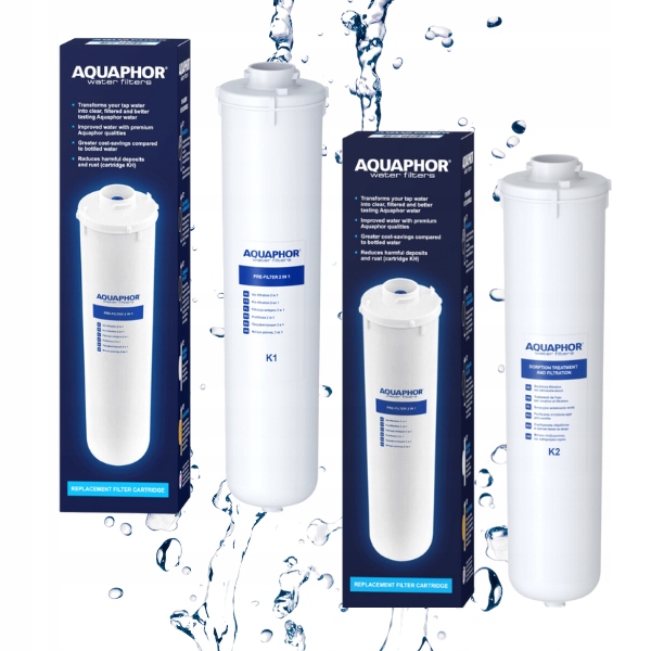 Zestaw wkładów do filtrów wody Aquaphor K2 i K5, mały serwis filtra Morion.