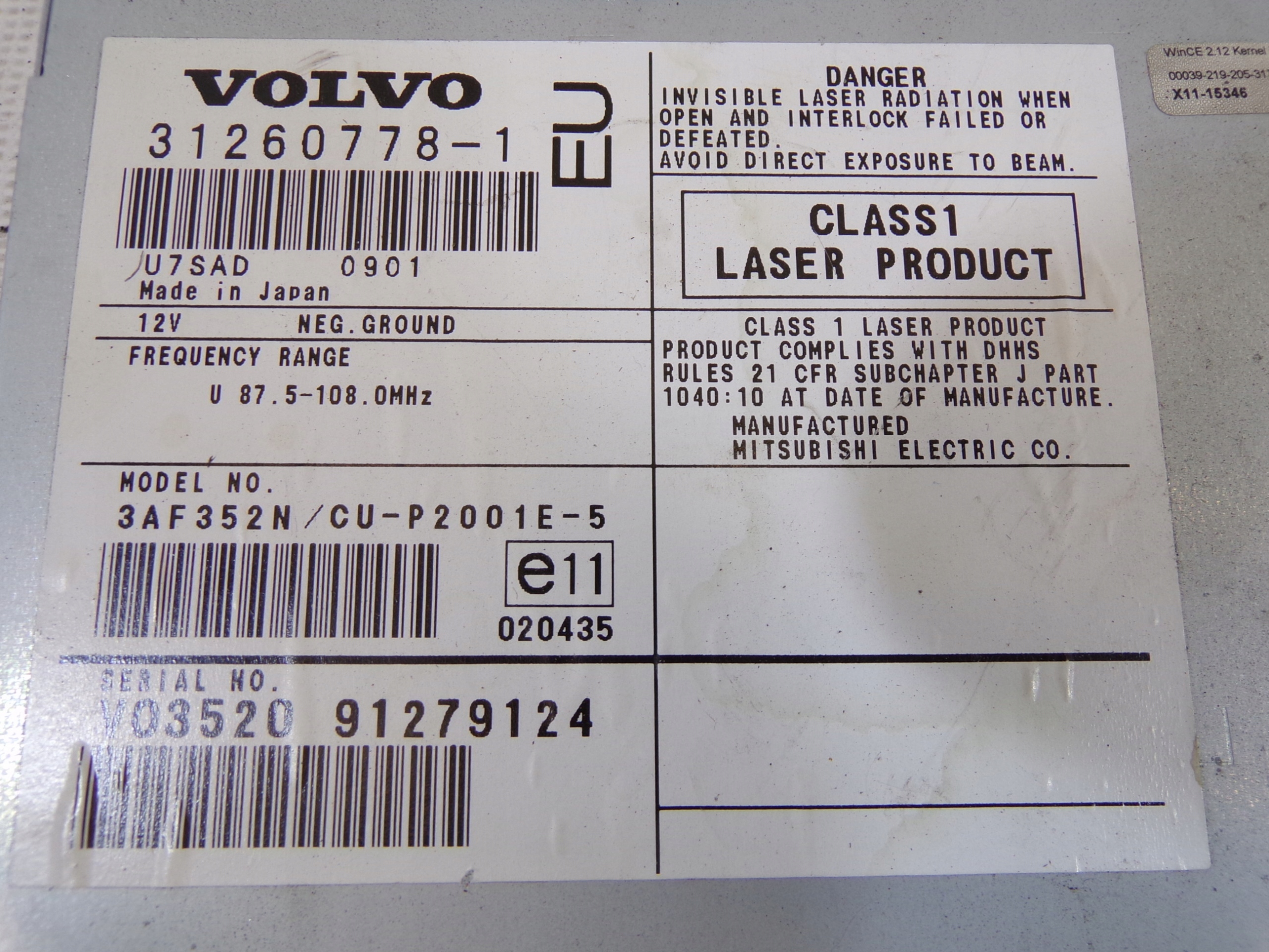 NAPED der Navigation VOLVO S60 V70 XC70 31260778-1