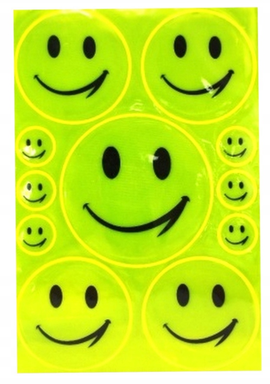 

Naklejki Odblaskowe Buźki fluo Na Plecak Kurtkę