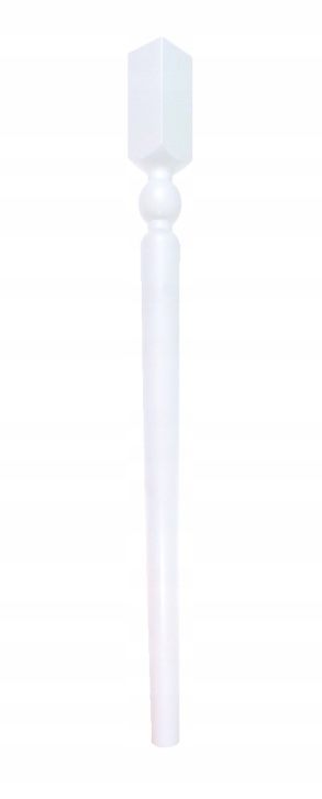 4x Drevená nábytková noha, sústružený stôl, buk, biely lak 100 cm