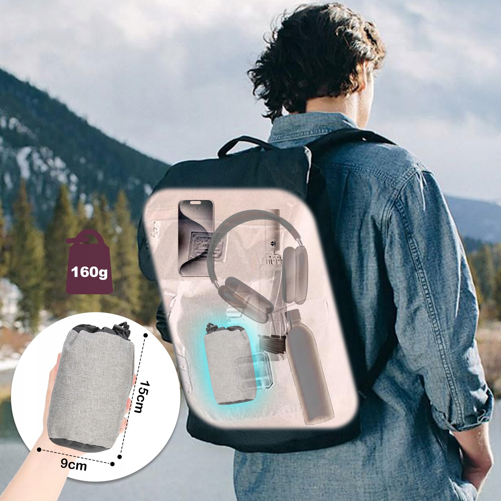 CIROLD Ergonomiczna Wygodna Poduszka Na Szyję Dmuchana Podróżna Różowa — miniatura 3