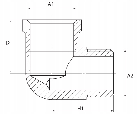 KOLANO MOSIĘŻNE 1/2 CALA NYPLOWE KOLANKO MOSIĄDZ Typ kształtka