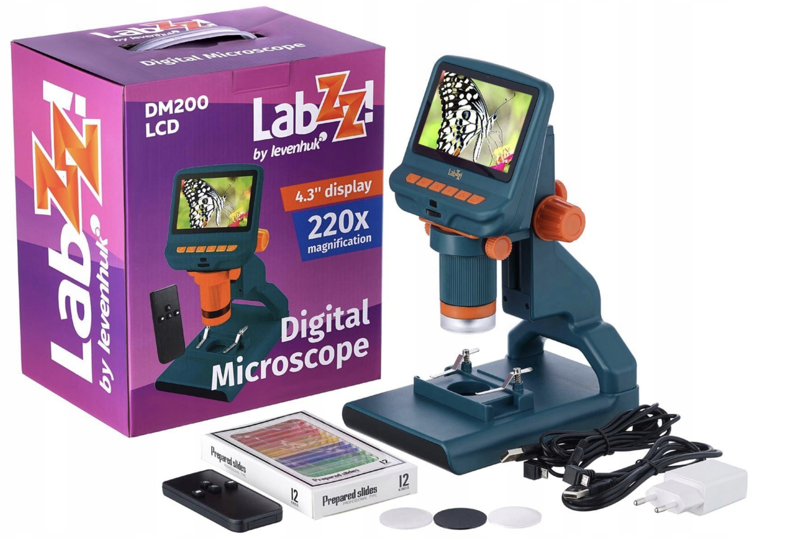 Digitální vzdělávací mikroskop pro děti – Levenhuk LabZZ DM200 LCD displej