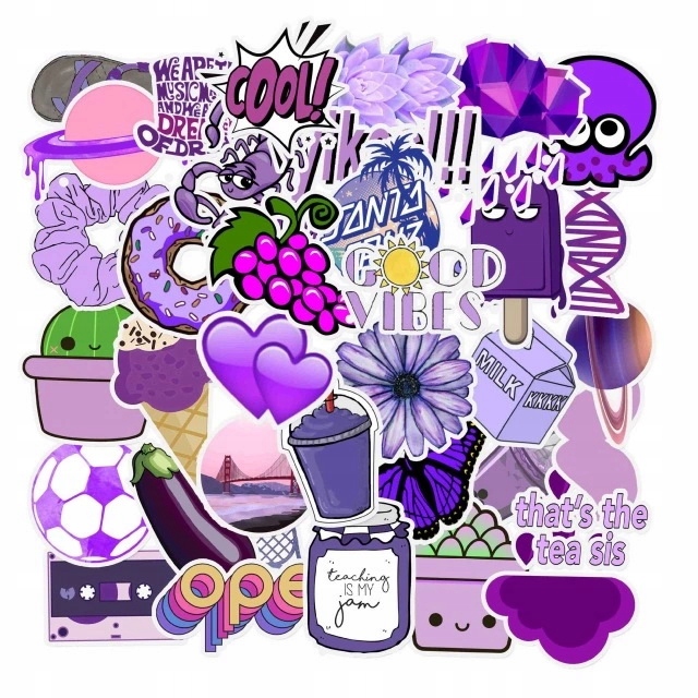 

Wlepy Sticker Bomb Naklejki MIX Fioletowy 50 szt