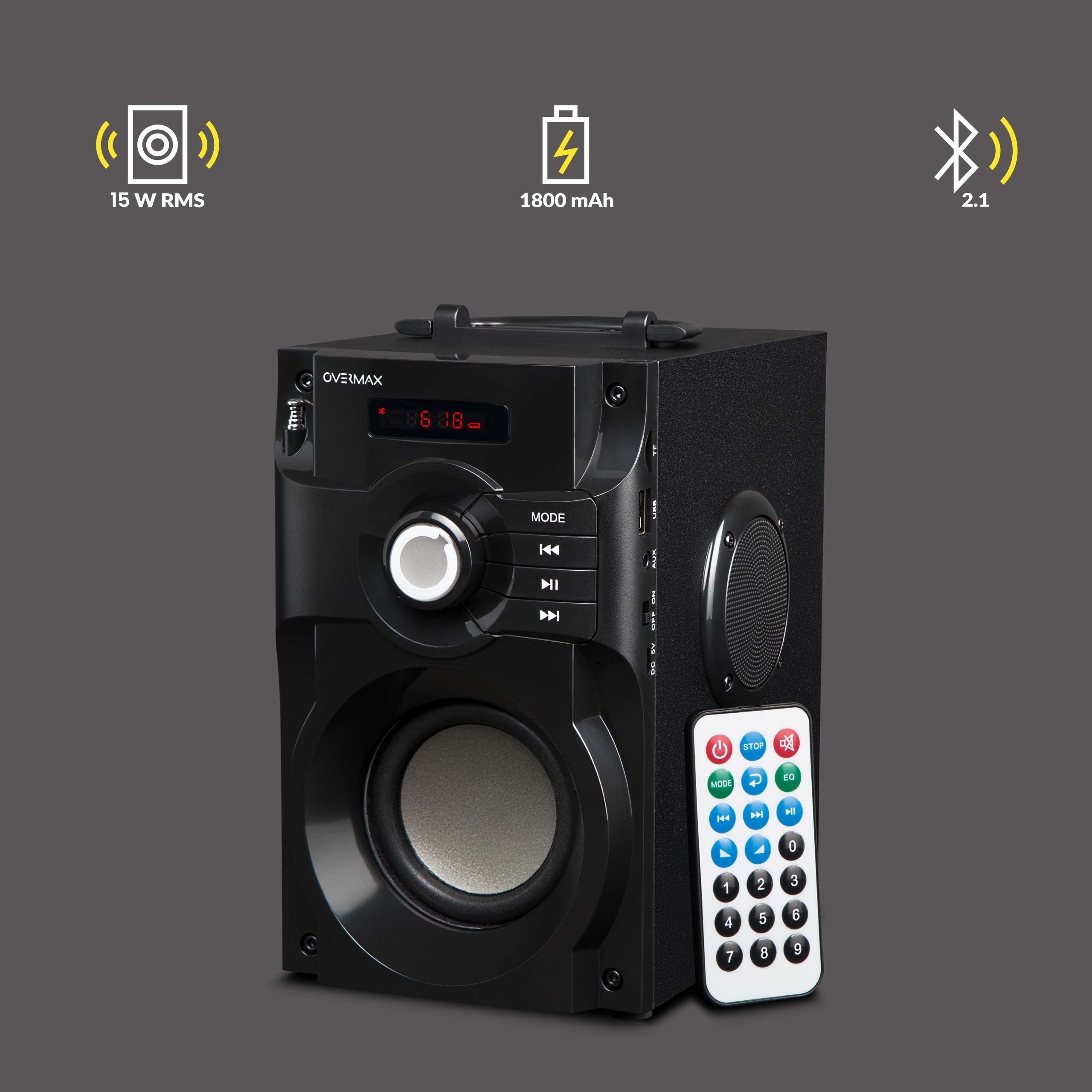 Głośnik Bezprzewodowy Przenośny USB SD AUX RADIO 1800mAh + Pilot - Sklep,  Opinie, Cena w