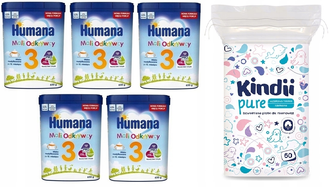HUMANA 3 MLEKO NASTĘPNE PO 12 m+ 5x650G