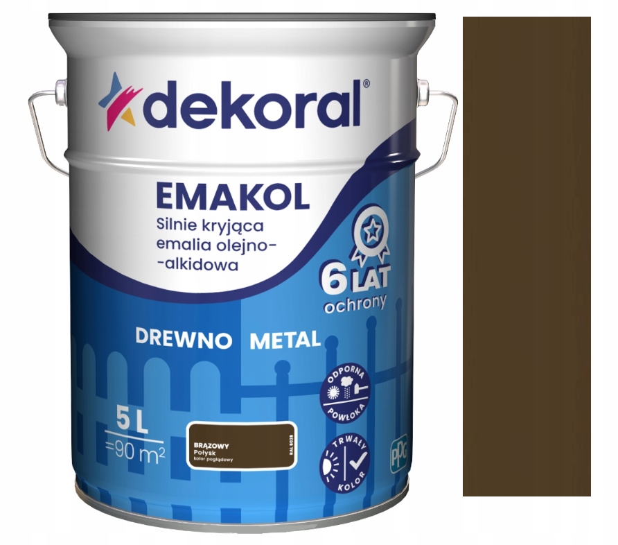 Emakol Strong Emalia Do Drewna I Metalu Brązowy 5L