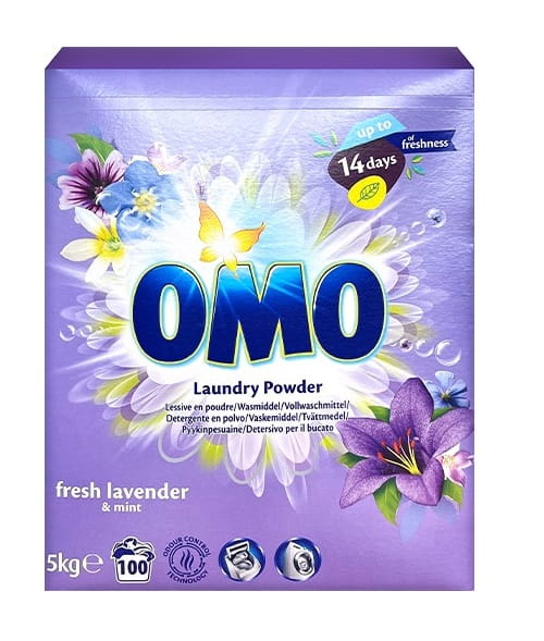Levně Prášek na praní Omo Fresh Lavender & Mint 100p 5 kg