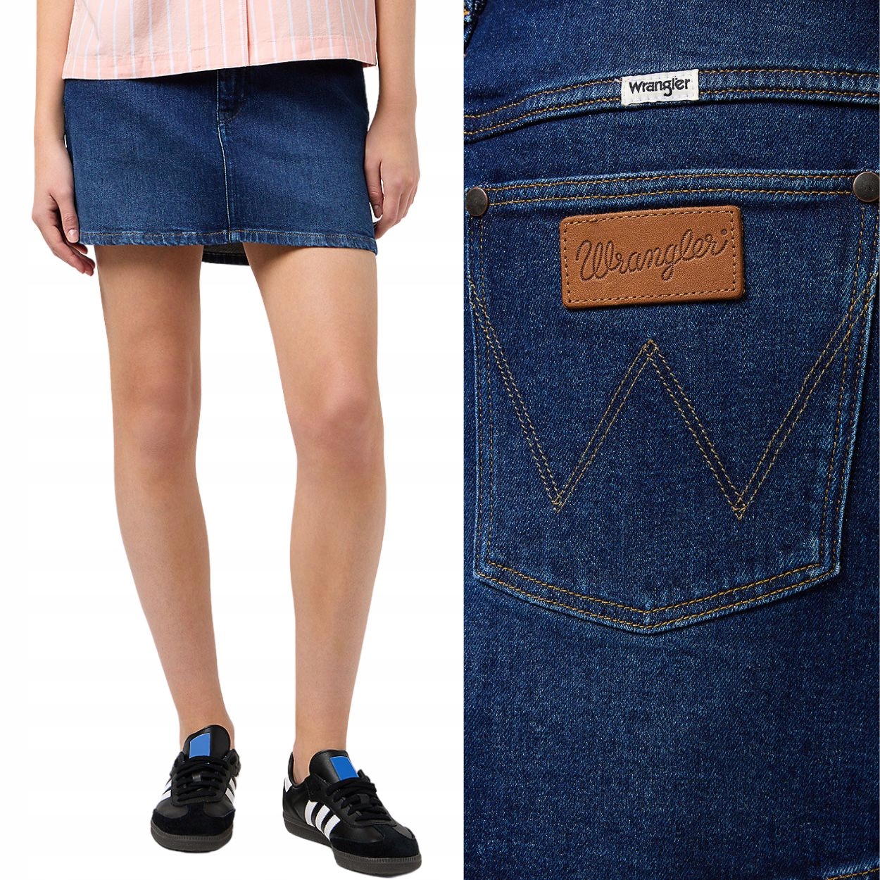 Wrangler Denim Skirt Mid Shade krátká trapézová džínová mini sukně S