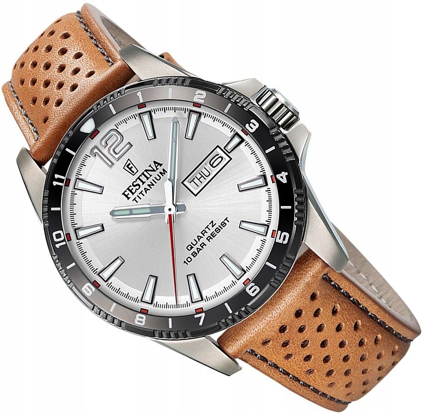 Titanové Pánské Hodinky Festina F20699/1 Módní Stříbrný Diver Na Pásku Ø43 mm