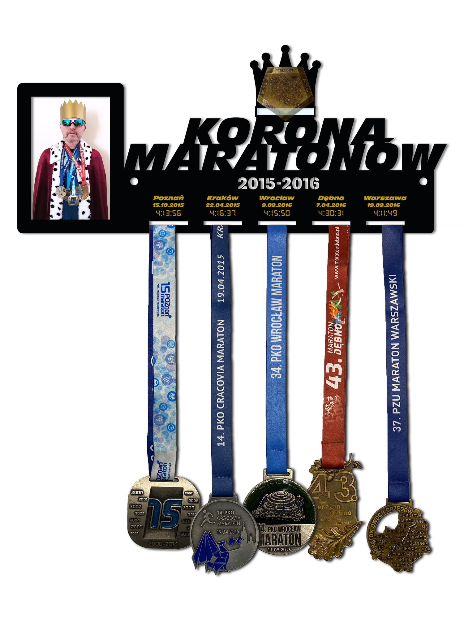 Wieszak na medale Korona Maratonów ramka na zdjęcie 335.3