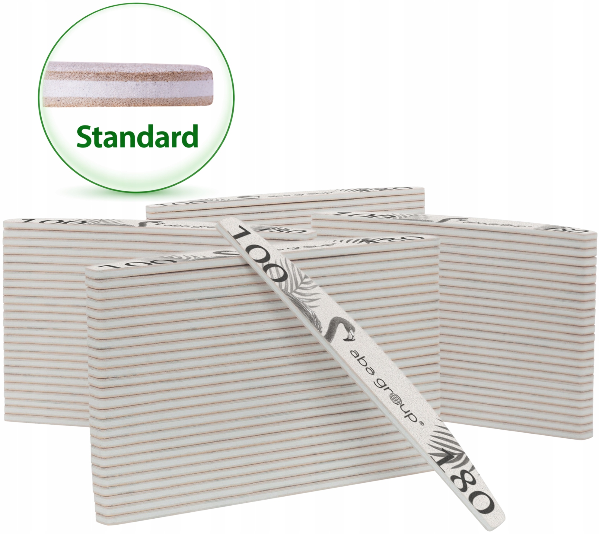 2 x Pilník na nehty Půlměsíc Standard 100/180 Profesionální 100 kusů