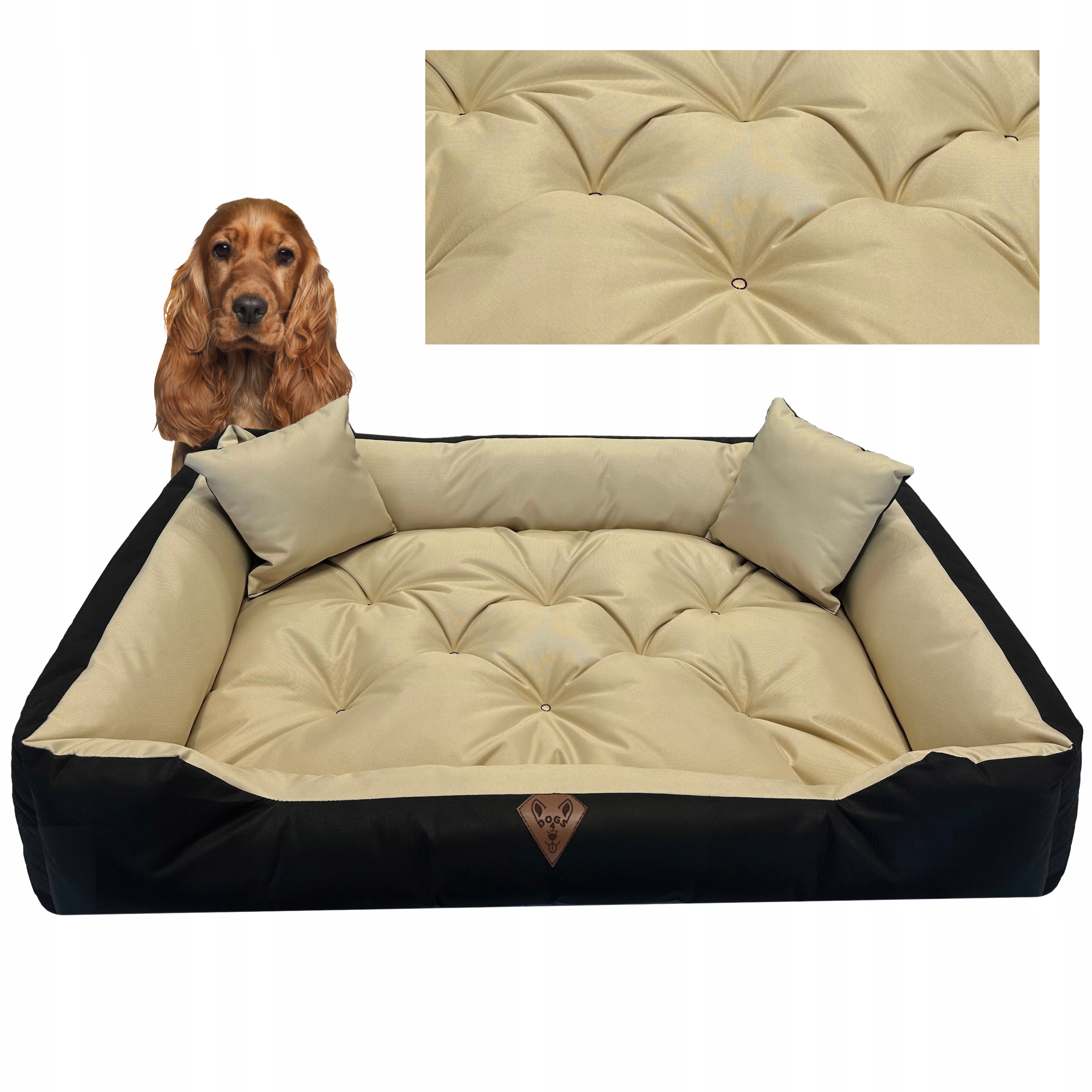 Duże legowisko posłanie dla psa wodoodporne 115x95 komfortowe wysoki bok