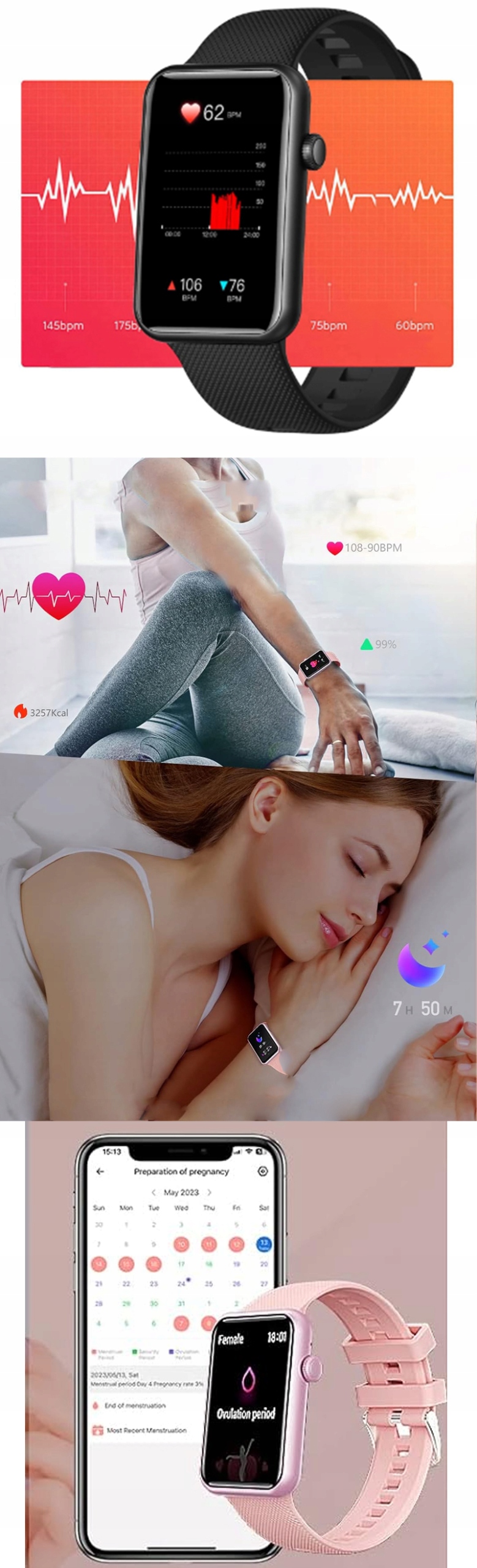 SMARTBAND PULSOMETR BIEGANIE PRO SPORT PULS MENU POLSKIE SMART AMOLED RACE Marka DIAWAY