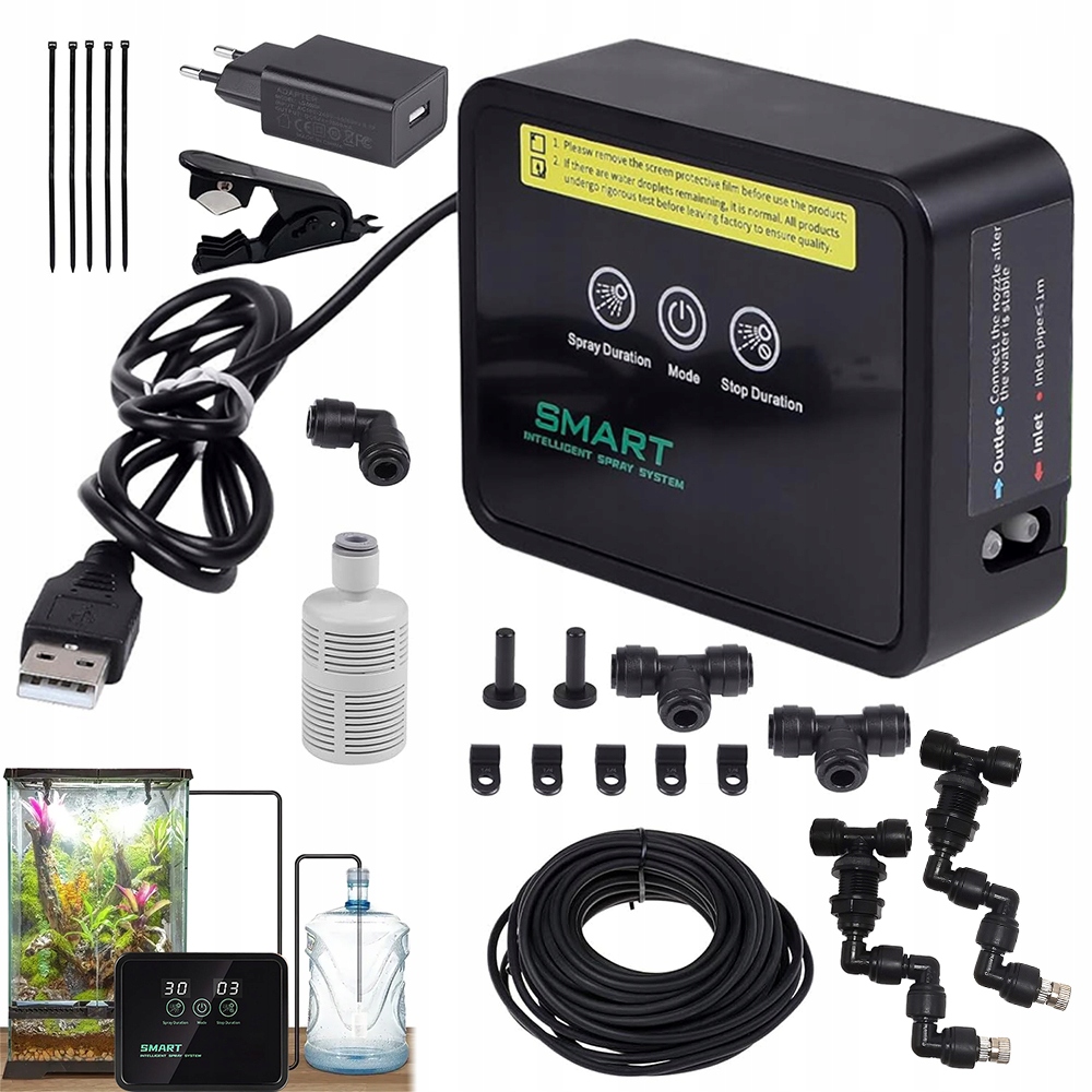 Zvlhčovač Terária 360° Nastavitelné Trysky S Časovačem Pro Chov Plazů A Obojživelníků