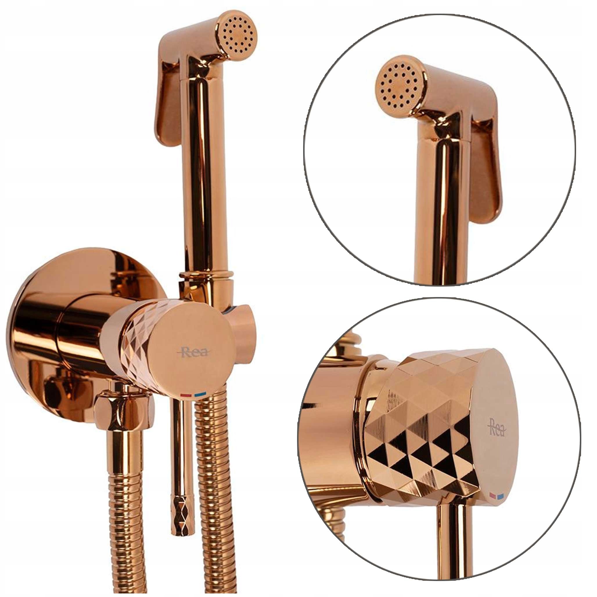 Podomietková bidetová batéria Rea Loop Lungo Diamond Meď Lesk