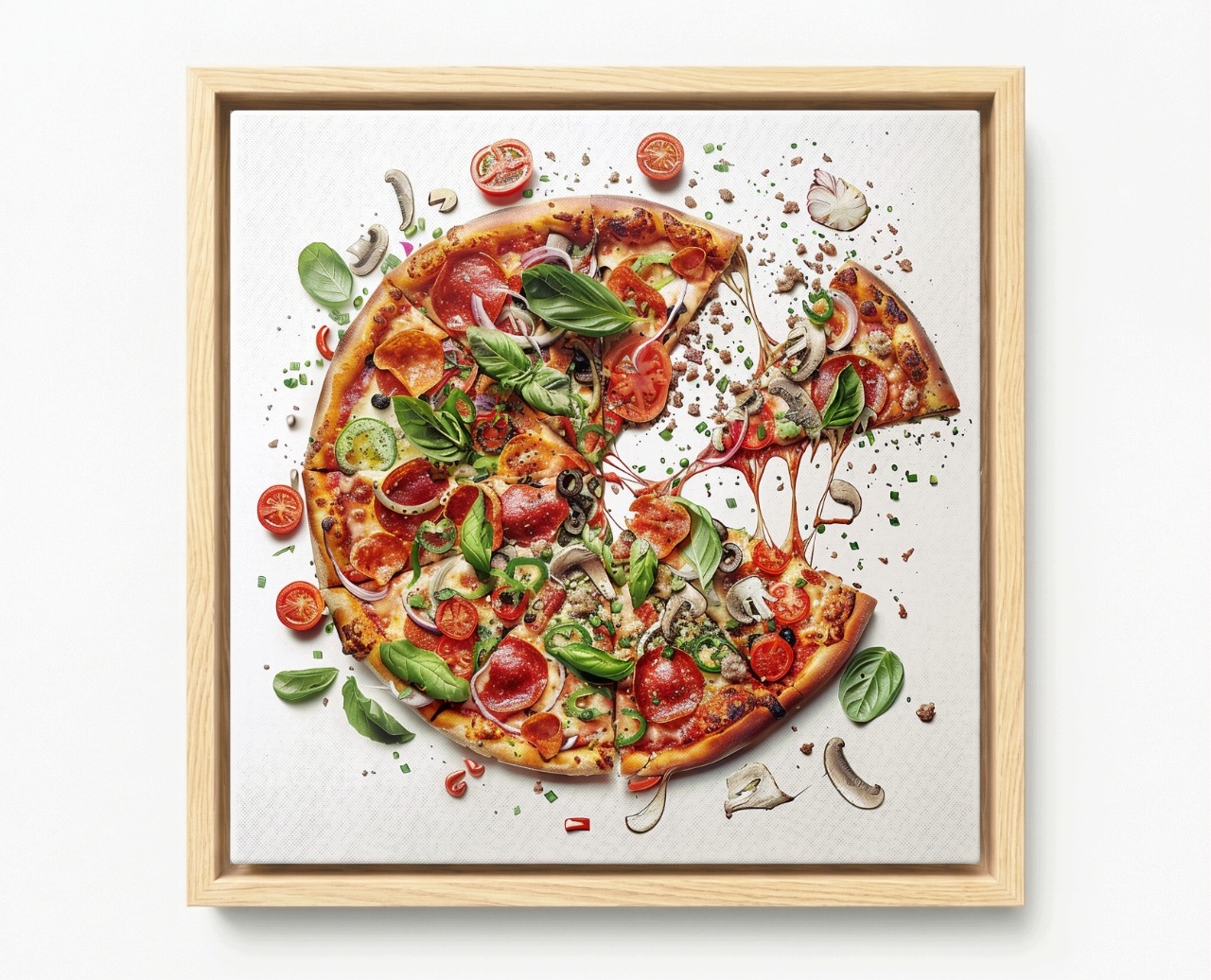 Obraz Rám Americká Krabička Vaření Jídlo Italská Kuchyně Pizza 80x80