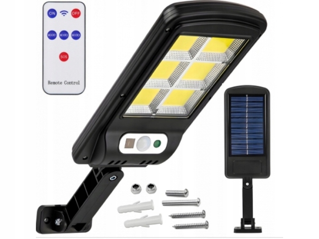 LAMPA SOLARNA ULICZNA CZUJNIK RUCHU+PILOT LATARNIA