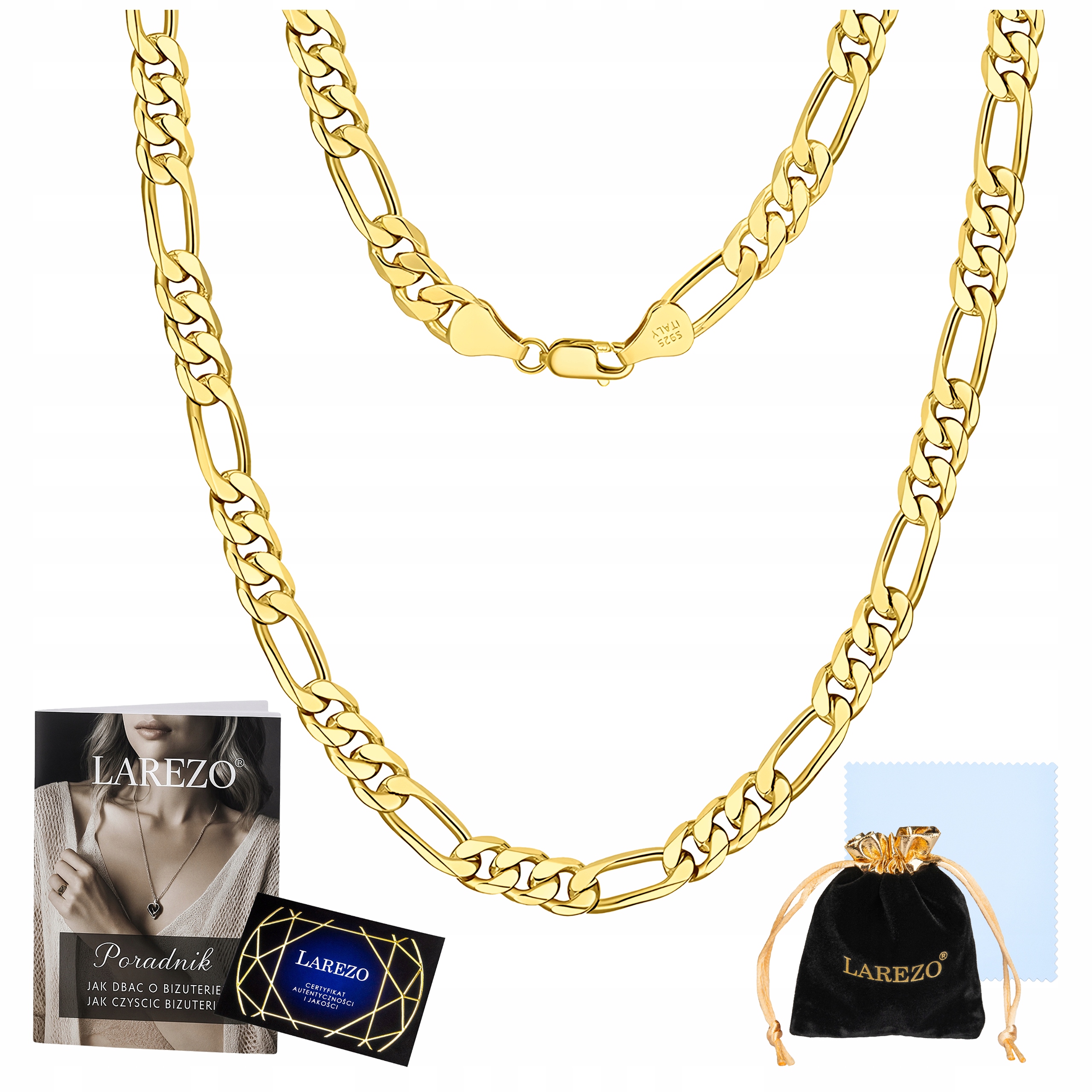 Zlatý Pánský Řetízek Figaro 60 cm Plný Silný Italský Řetěz 4 mm