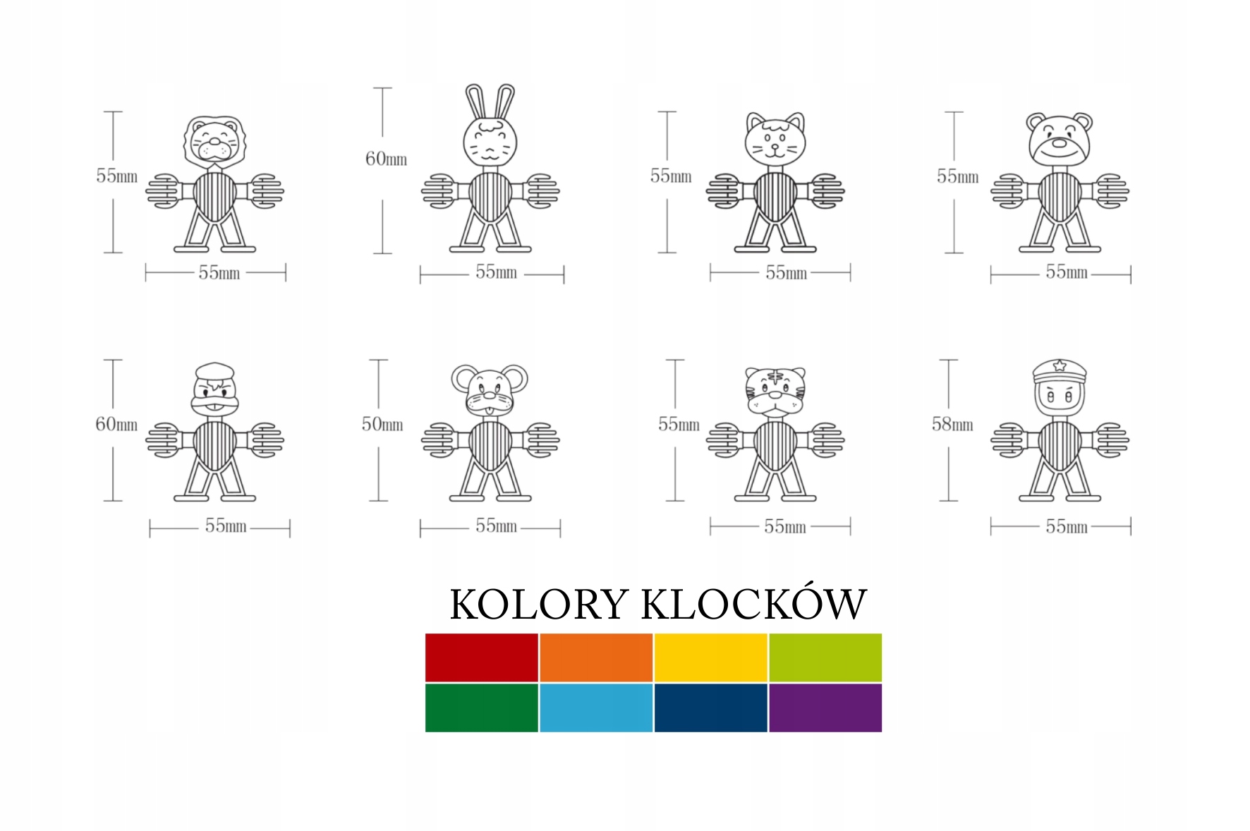 KLOCKI MAŁYCH GENIUSZY LICZMANY 52 ELEM. box Wiek dziecka 3 lata +