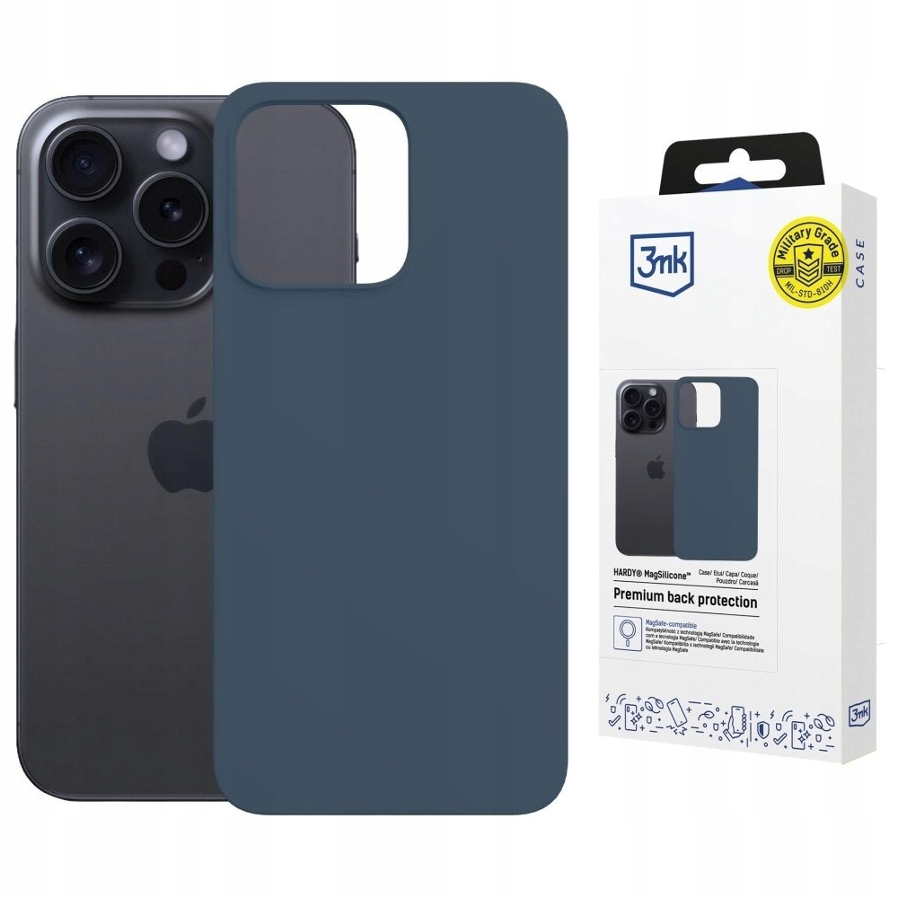 Etui 3MK Hardy MagSilicone do Apple iPhone 15 Pro niebieski