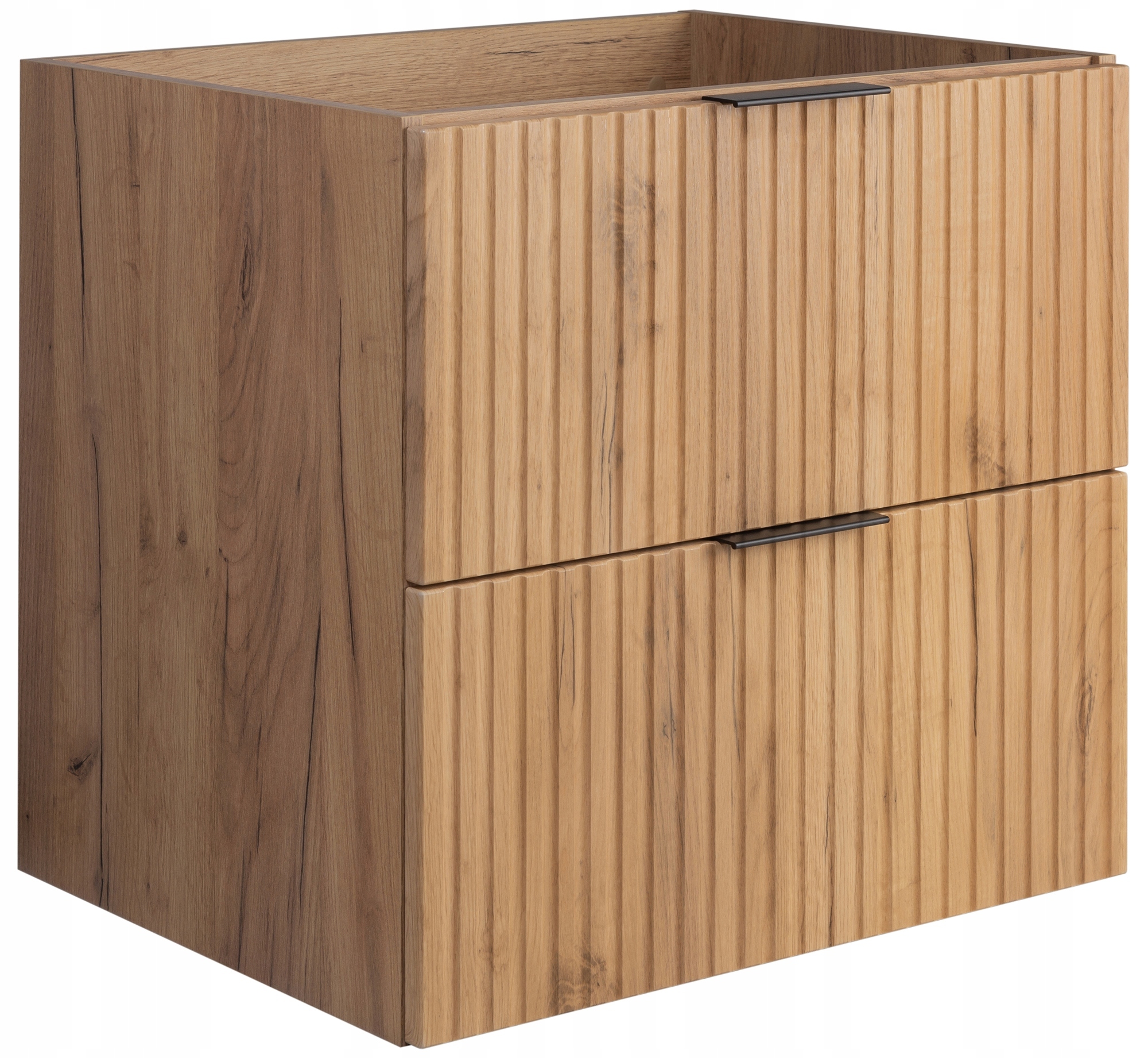 Závěsná koupelnová skříňka pod umyvadlo 60 Dub Módní Rýhovaný Mdf přední díl