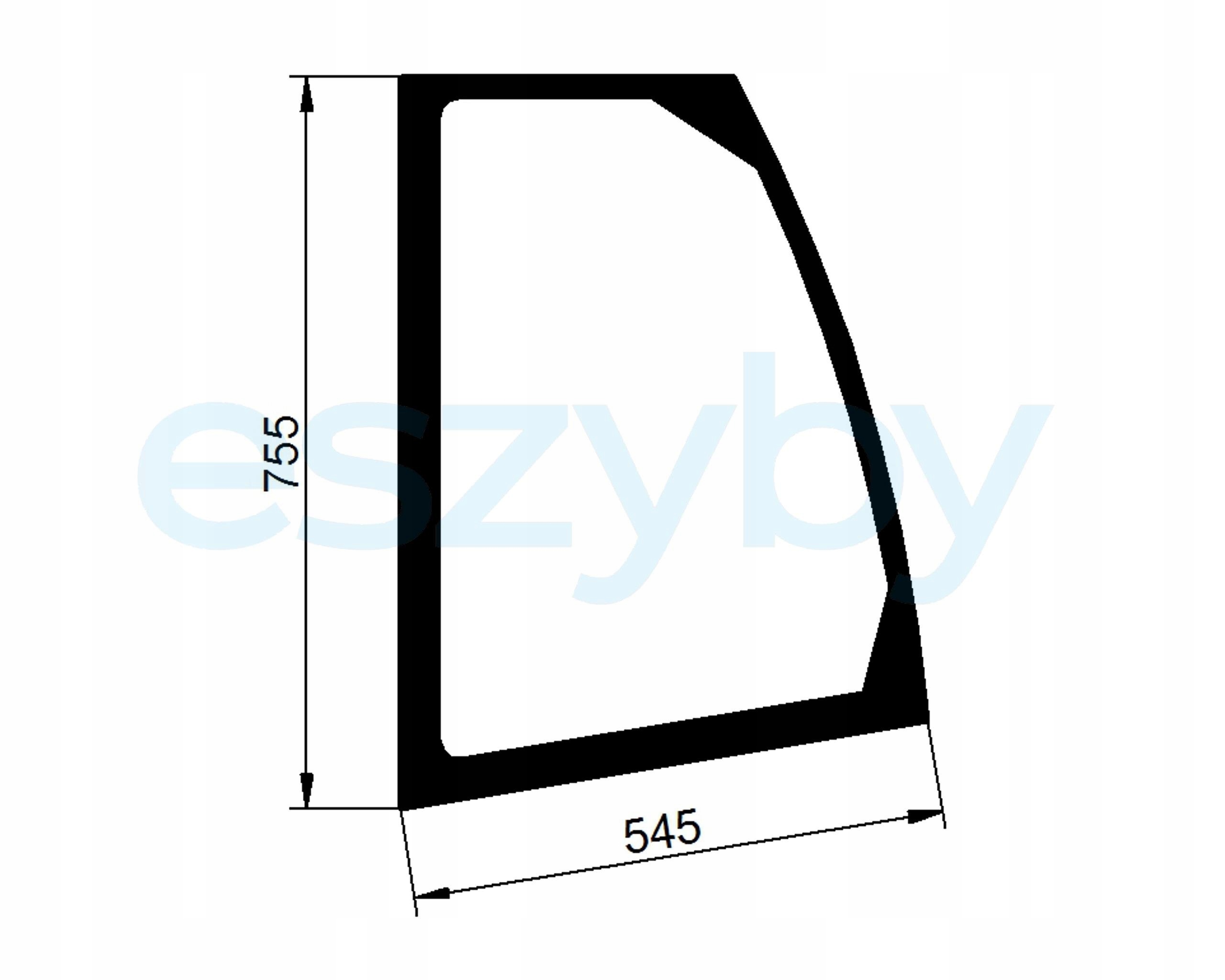 sklo teleskopický nakladač Cat boční levý