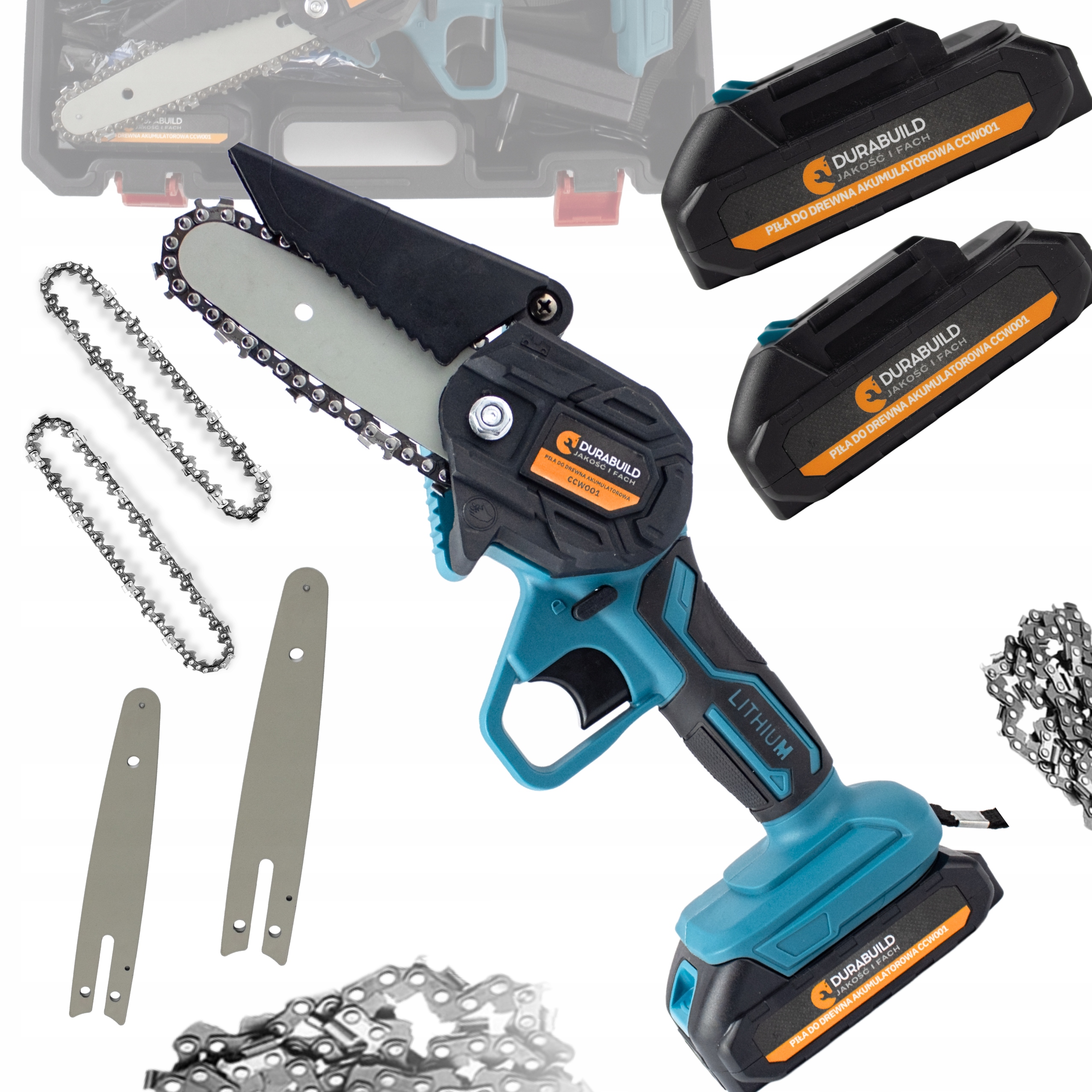 Piła Łańcuchowa Akumulatorowa Pilarka Piła Do Drzewa 6 /4 Cali 2 X Aku 21V