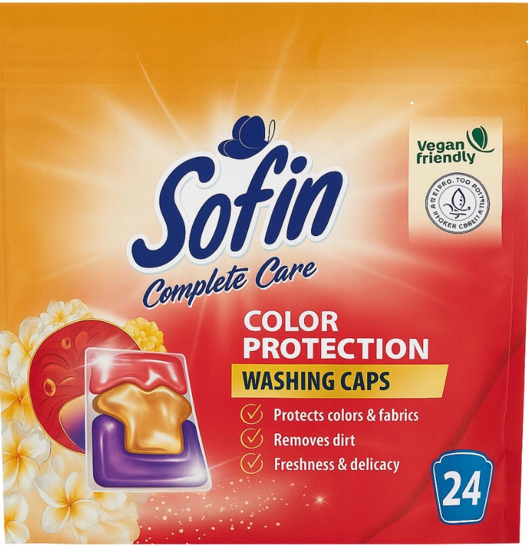 SOFIN ЦВЕТ ГЕЛЬ КАПСУЛЫ ДЛЯ СТИРКИ ЦВЕТ 24ШТ
