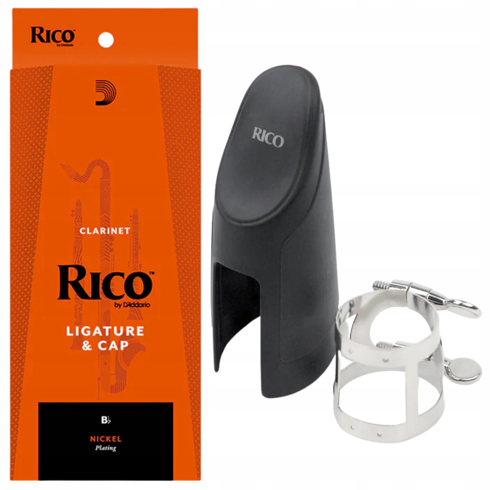 Ligatura a Karkulka pro klarinet Bb Rico D'Addario RCL1N Niklovaný komplet