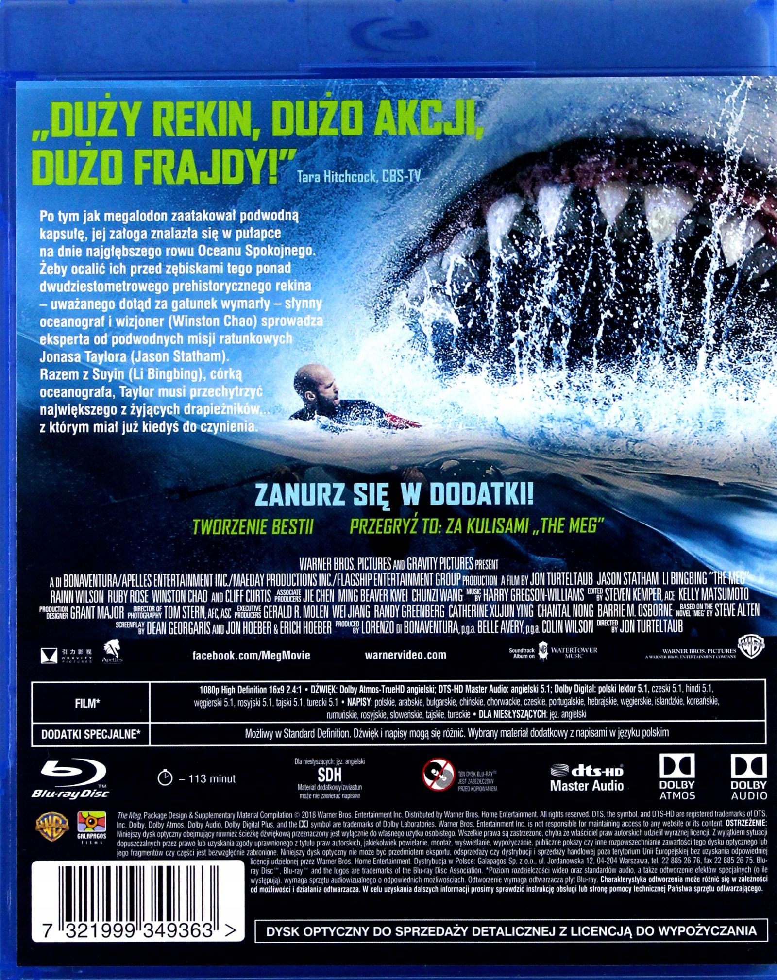 THE MEG [BLU-RAY] Stan opakowania oryginalne