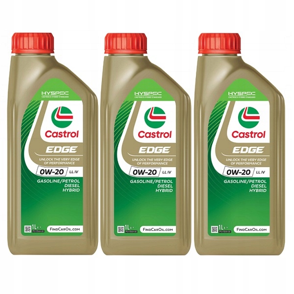 3x 1L Castrol Edge 0W20 LL IV Vw 508.00 509.00 motorový olej 3L