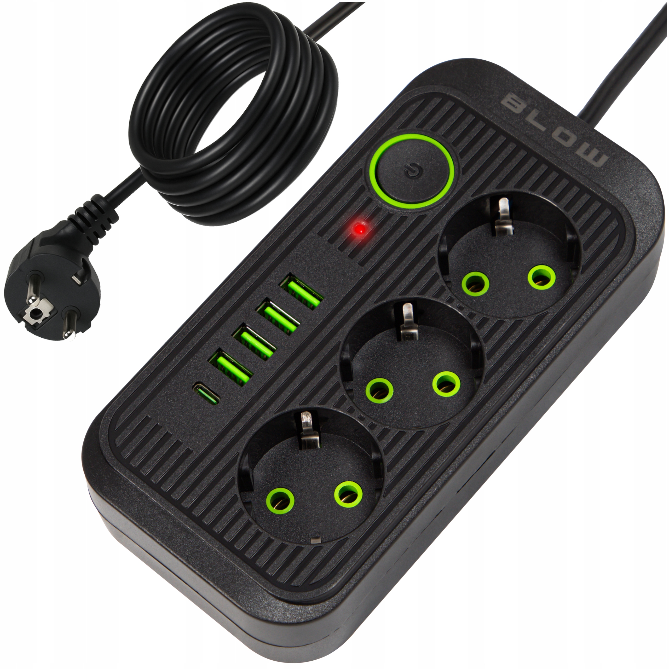 Удлинитель питания 4x USB 3 розетки 5 м USB Тип-C