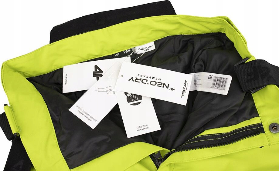 SPODNIE NARCIARSKIE DLA CHŁOPCA 4F ZIELONE HJZ22 JSPMN001 45S r 140cm Rozmiar 140