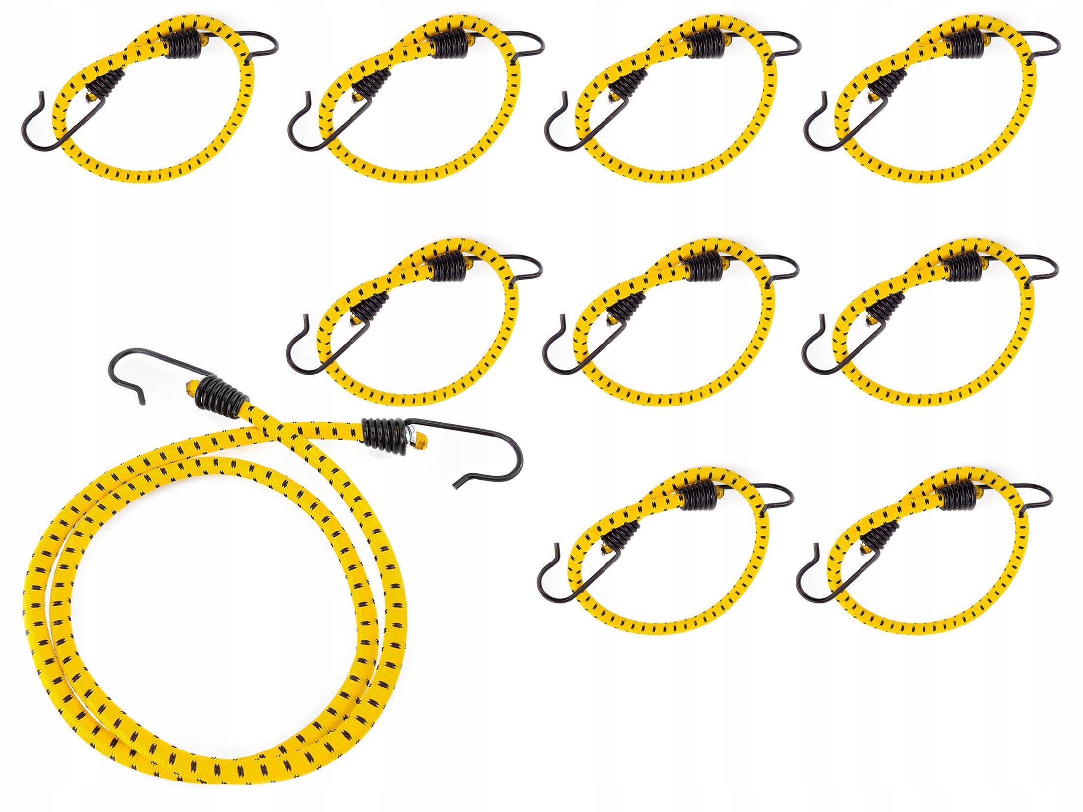 Sada přepravních gum do zavazadlového prostoru pro lanko s háčky 10 ks 150 cm