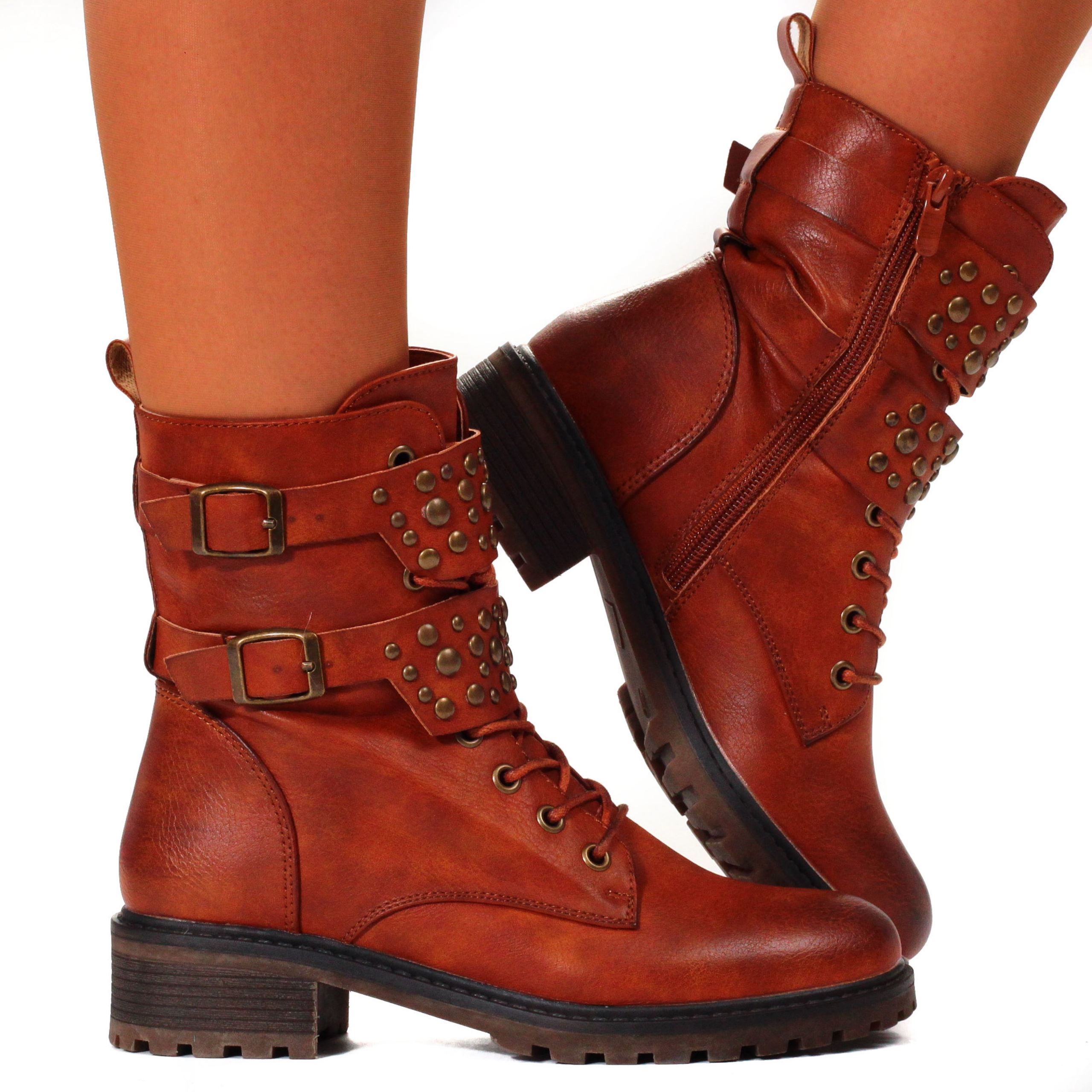

Glany Botki Damskie Buty Workery Wysokie