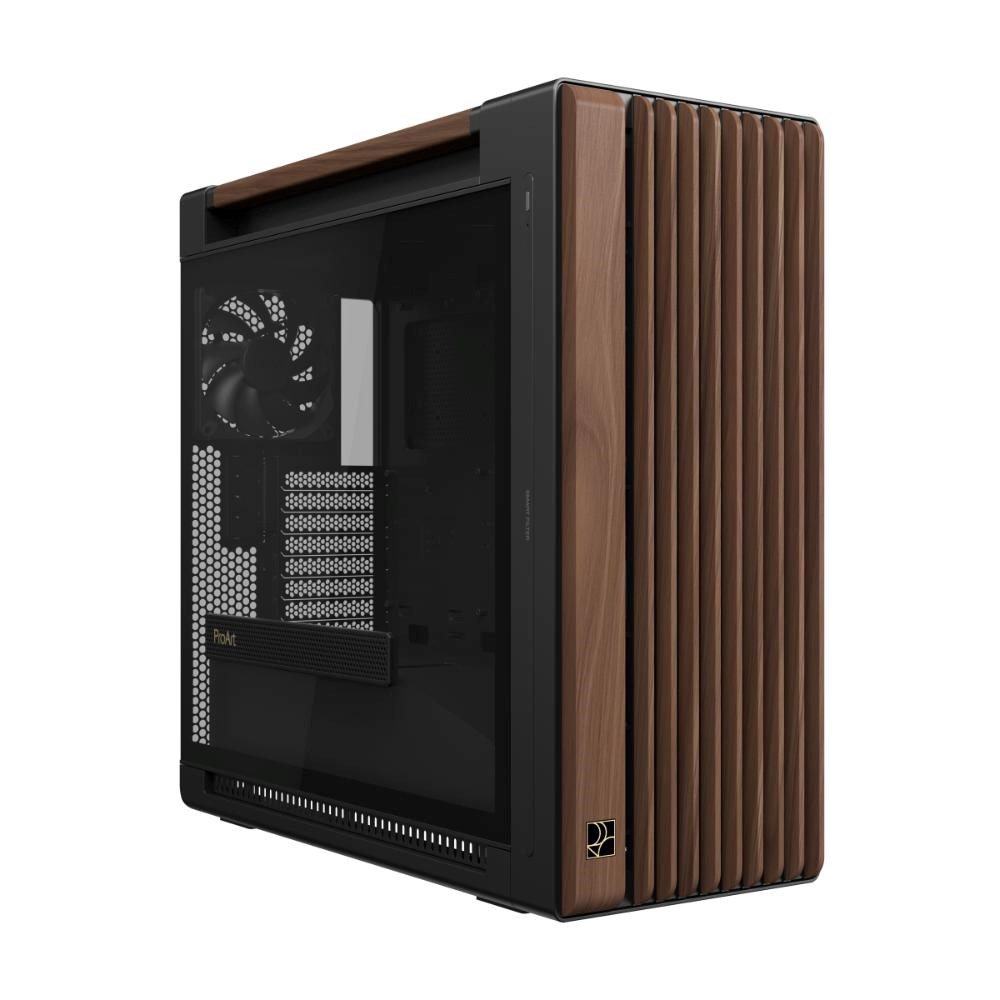 Asus case Proart PA602 Walnut Wood Modern Tg, Mid Tower, průhledná…