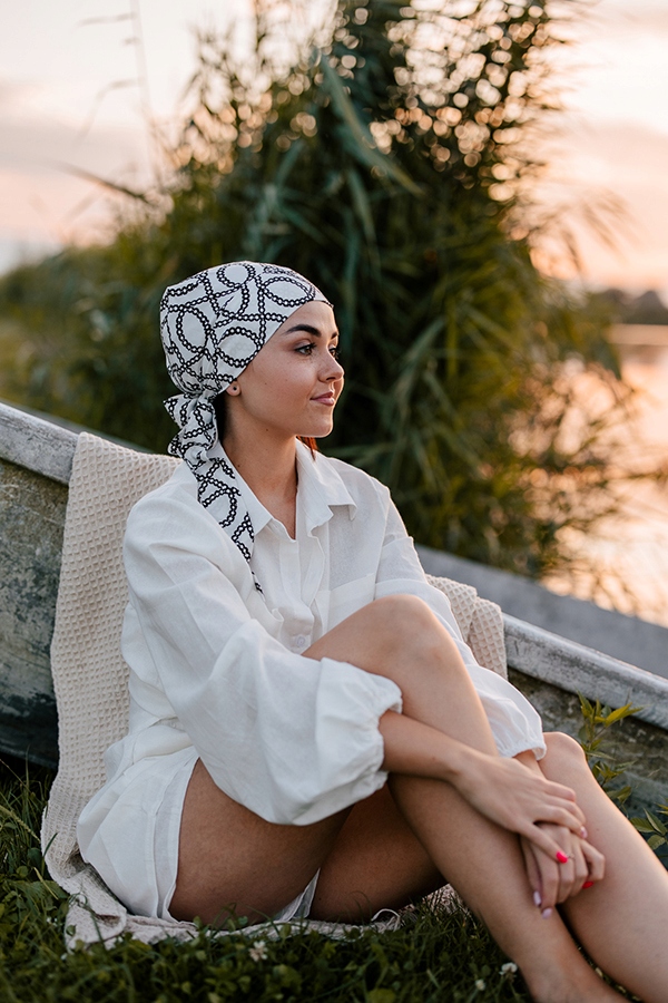 Chusta Carmen - bawełna Turban po chemii c/1001 Kolekcja Atelier of Turbans