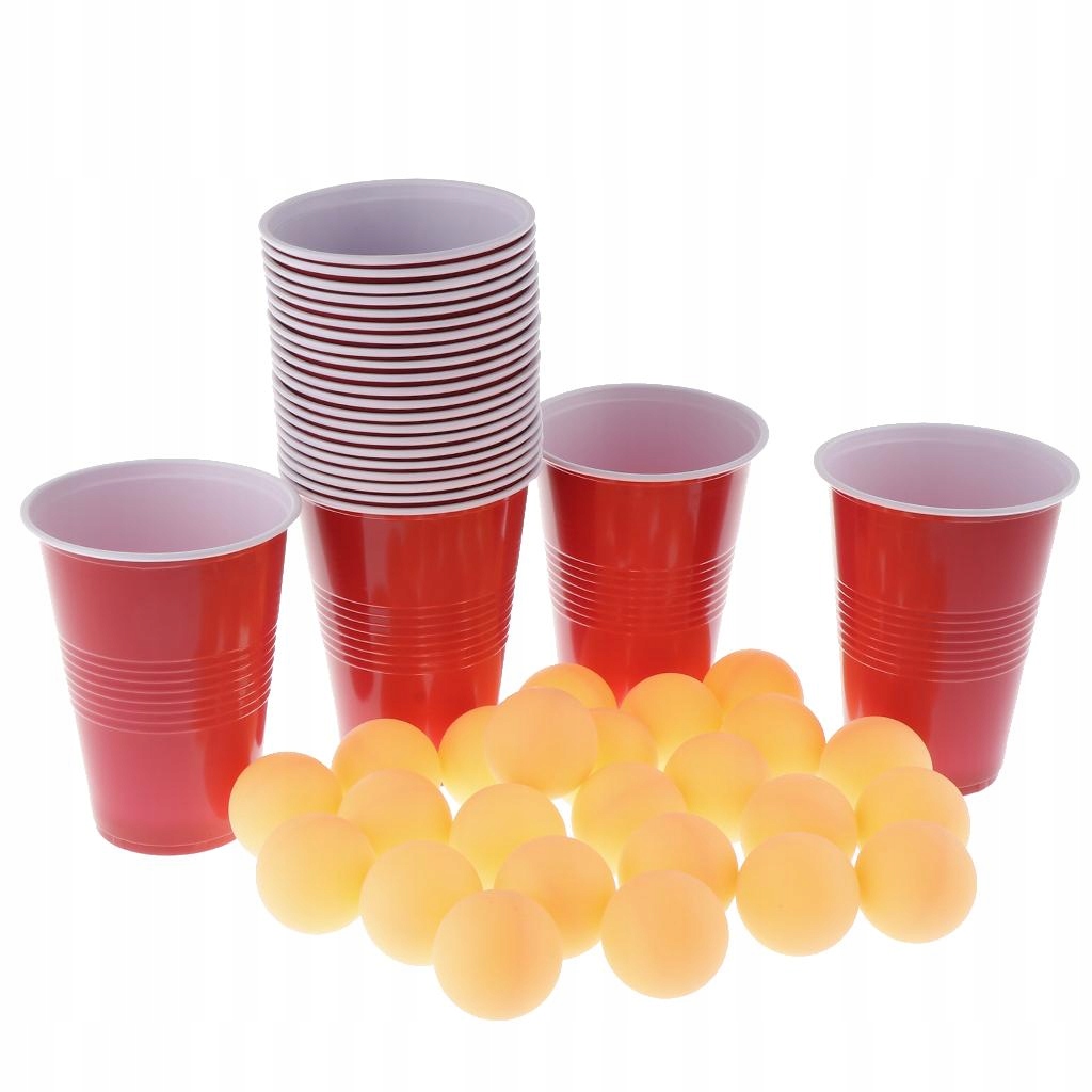 Portable Beer Pong Game Set with Package 24 Cups+2