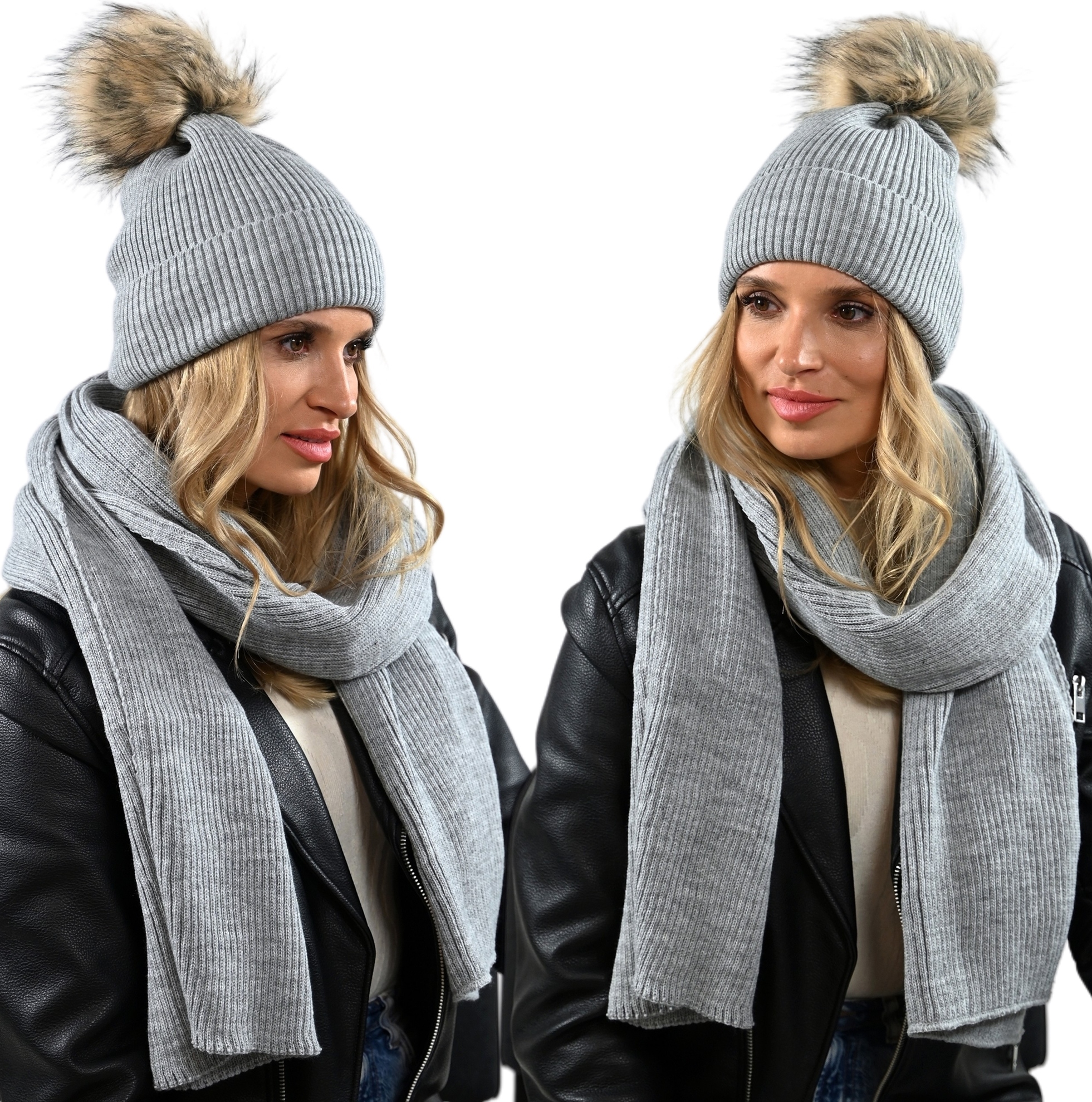 Dámský komplet s Čepice a velkým zimním šátkem Polský set Barev