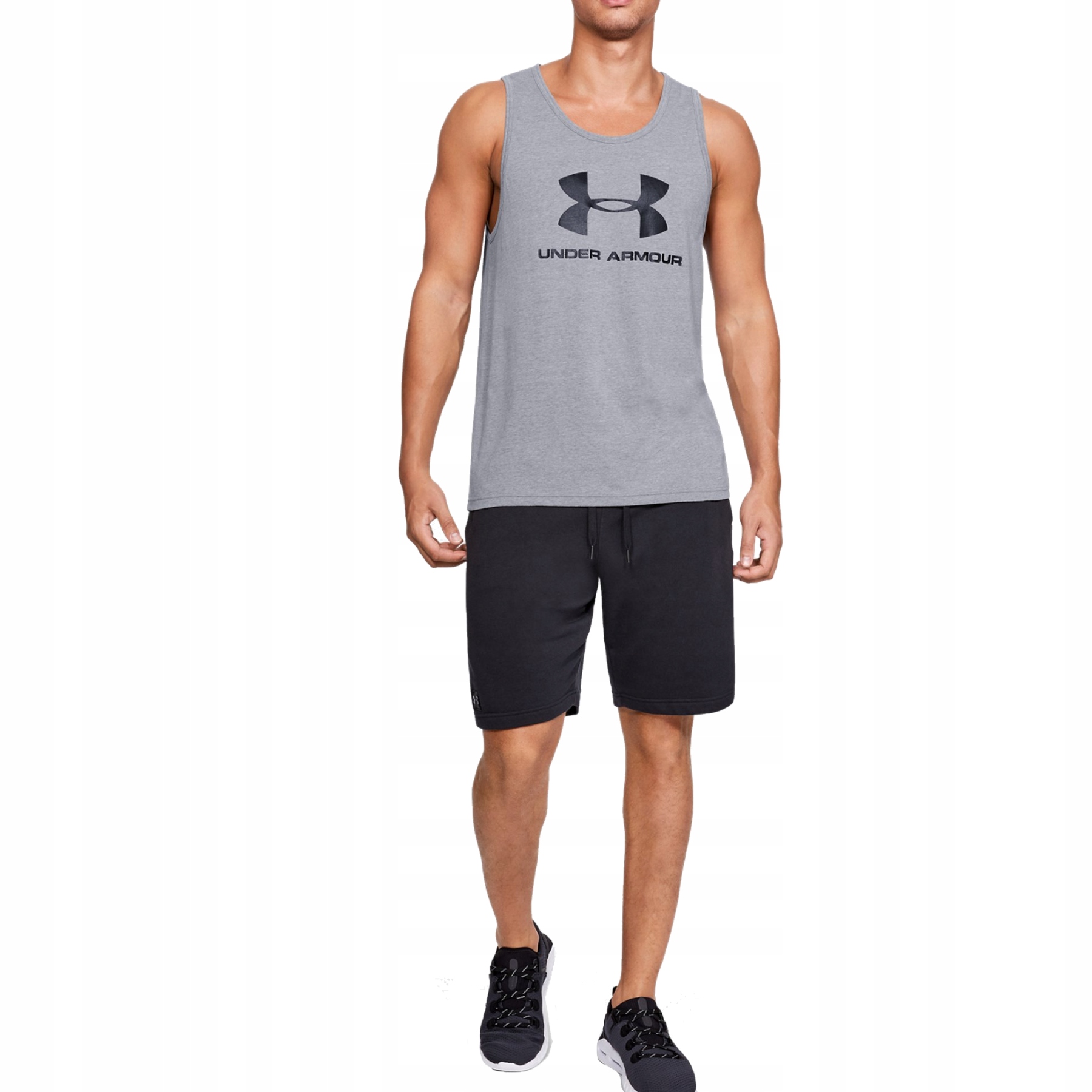 Under Armour tričko bez rukávů kulatý bavlna šedá