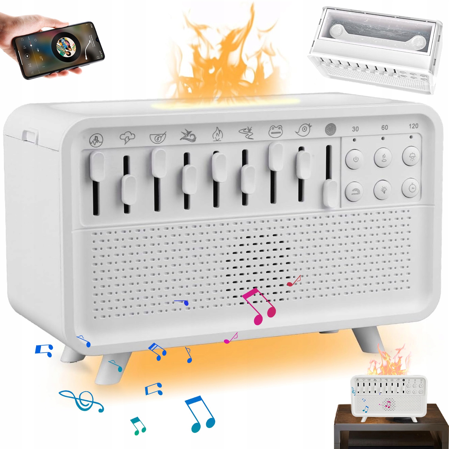 Ultrazvukový Zvlhčovač Vzduchu Difuzér Vůně Aromaterapie Bílý Usb