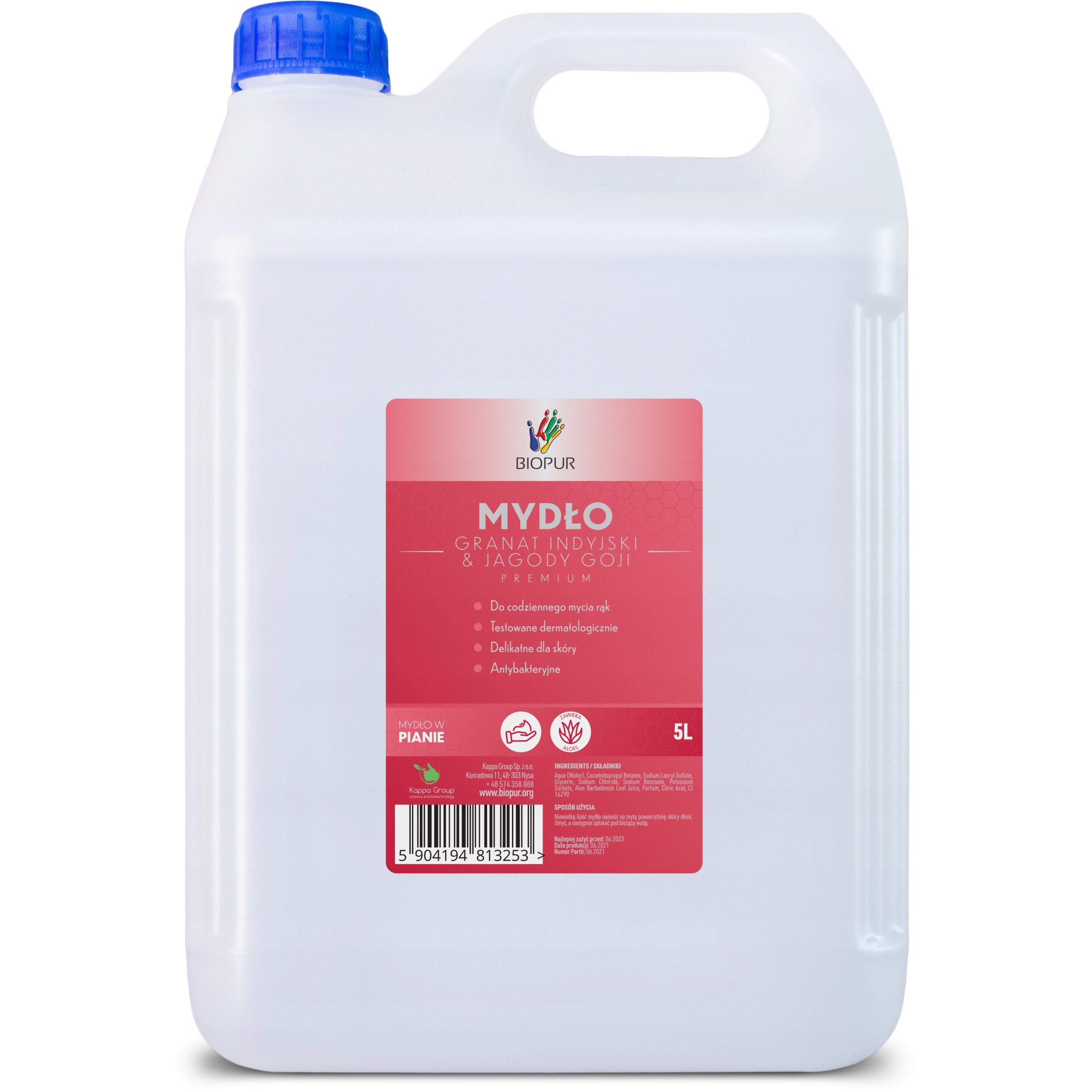 

Mydło piankowe Biopur granat jagody goji 5l