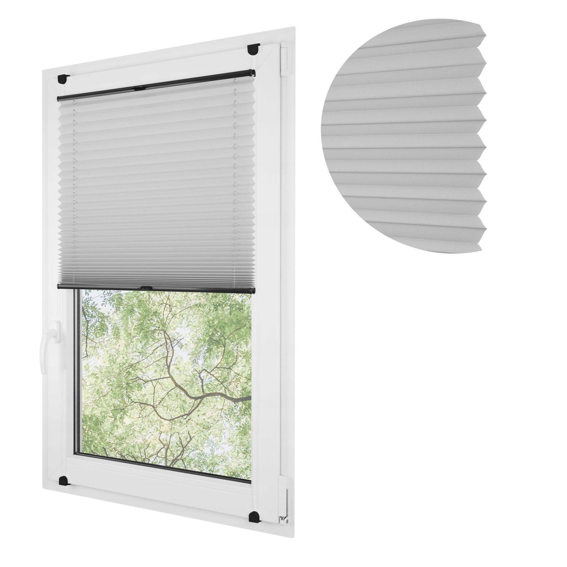Neinvazivní termoplisy roleta plisé 63 x 150 cm ocelová